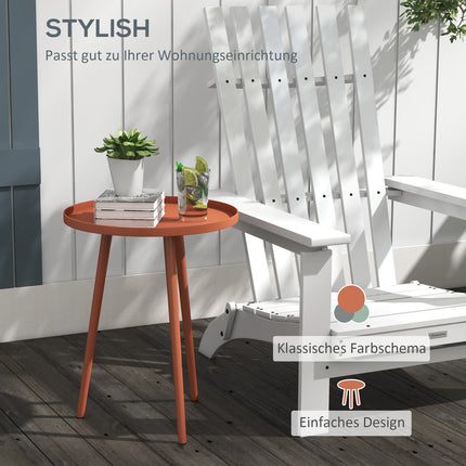 Weather-resistant round steel outdoor side table, Ø40x50H cm