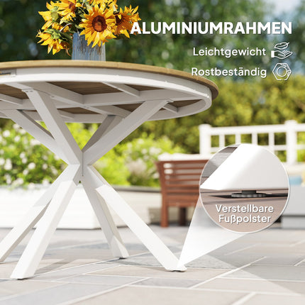 Around 118cm weatherproof aluminum garden table