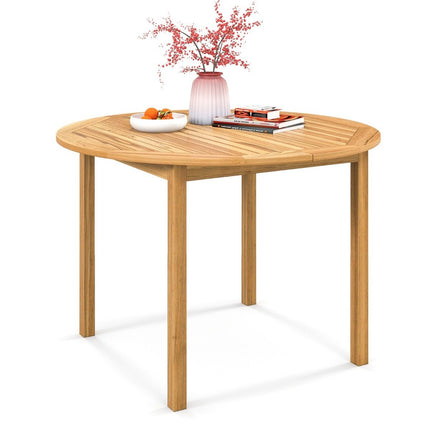 Zahradní stůl akáciové dřevo jídelní stůl kulatý pro 4 osoby bistro stůl dřevěný stůl na dvůr 110 x 110 x 75 cm přírodní