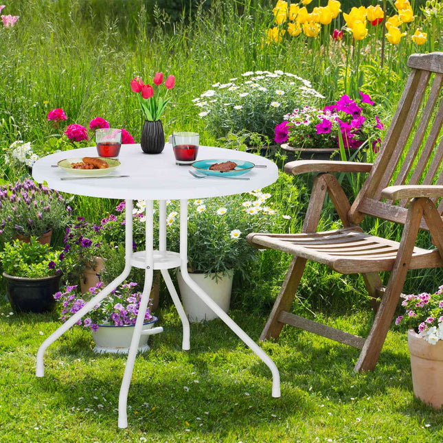 Tuintafel in witte houtlook