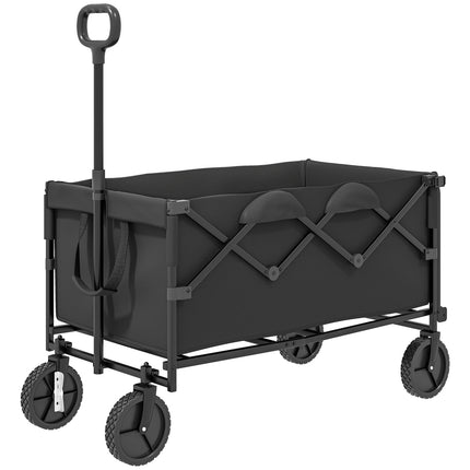 Skládací zahradní vozík, nosnost 100 kg, objem 160 l, černá
