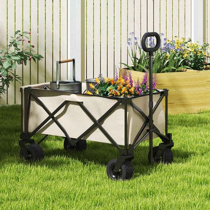 Collapsible garden trolley, 100 kg capacity, removable lid