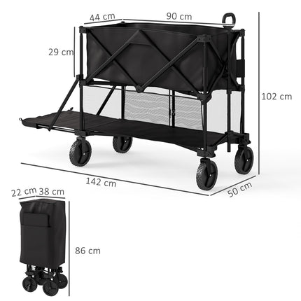 Zahradní vozík, nosnost 200 kg, skládací s kolečky