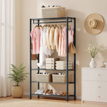 Garment Rack, 4-Tier Adjustable Carbon Steel, 500 lb