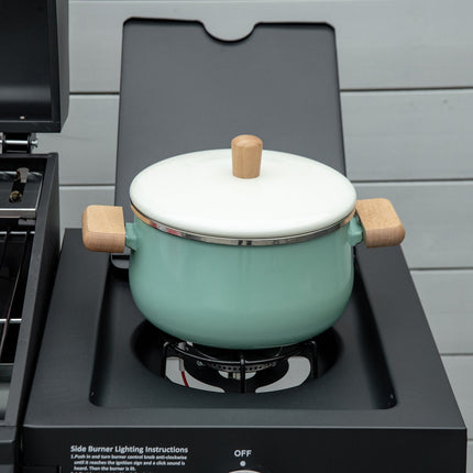 Plynový gril BBQ, 3 hořáky, pojízdný vozík s bočním stolkem