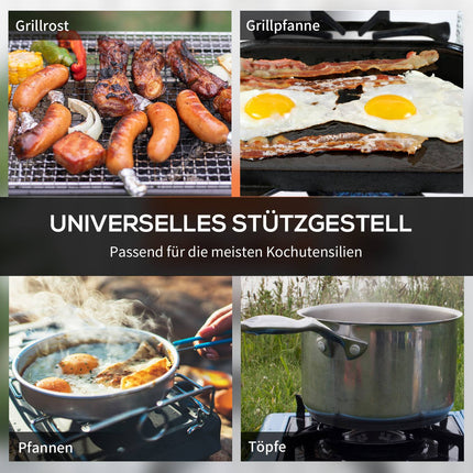 Plynový gril se 2 nerezovými hořáky, skládací, s hadicí