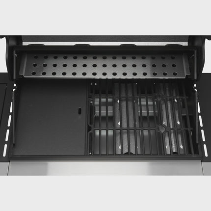 Gas Grill with 4 Burners and Side Burner, 63x38 cm Cooking Area