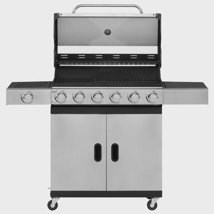 Plynový gril s 6 hořáky, boční hořák, grilovací plocha 78x38 cm