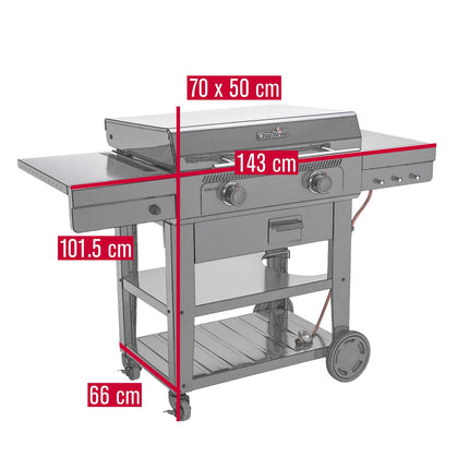 Plynová grilovací deska se systémem 3v1, grilovací plocha 70x50 cm