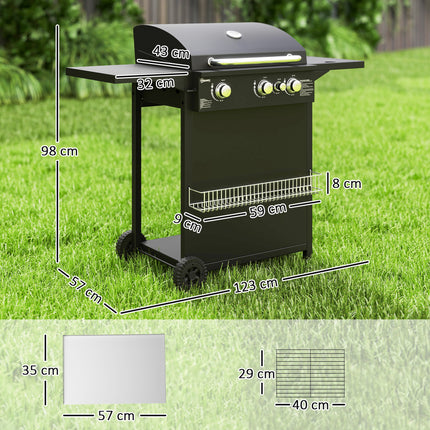 9.5 KW gas barbecue trailer with 4 burners and side stove