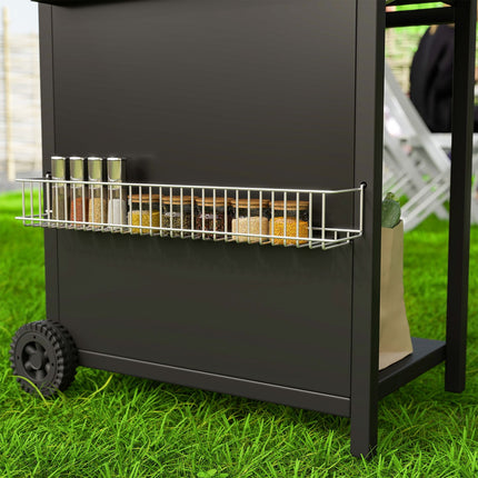 9.5 KW gas barbecue trailer with 4 burners and side stove