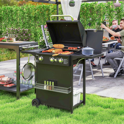 9.5 KW gas barbecue trailer with 4 burners and side stove