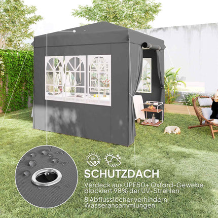 Pop-up altán 2.5x2.5m, voděodolný, UV50+, tmavě šedý