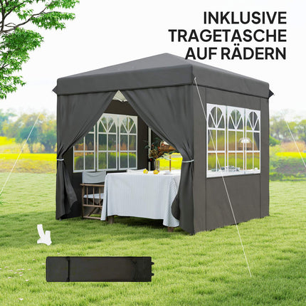 Pop-up altán 2.5x2.5m, voděodolný, UV50+, tmavě šedý
