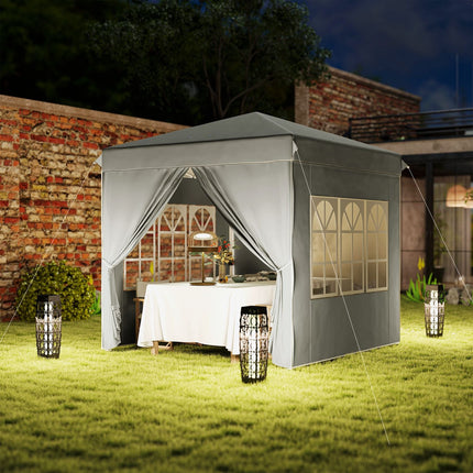 Pop-up altán 2.5 m, voděodolný, UV 50+, světle šedý