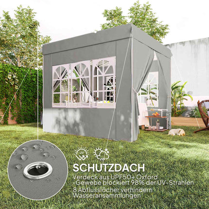 Pop-up altán 2.5 m, voděodolný, UV 50+, světle šedý