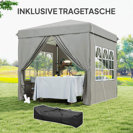 Pop-up altán 2.5 m, voděodolný, UV 50+, světle šedý