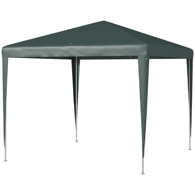 Zahradní altán z tmavě zelené oceli, terasový stan 2.7 x 2.7 m