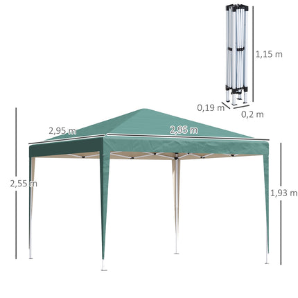 Pop-up altán 2.95x2.95M, UV odolný skládací ocelový rám
