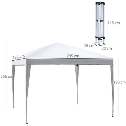 Pop-up altán 2.95x2.95M, UV odolný, ocelový rám