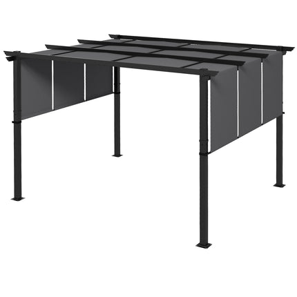 Altánová pergola 3.5x3m odolná proti povětrnosti - tmavě šedá terasová střecha