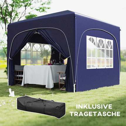 Nůžkový altán 3x3m odolný povětrnosti, UV50+, tmavě modrá