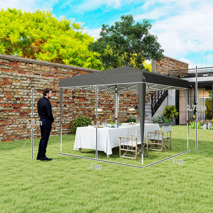 Voděodolný nůžkový altán 3x3m, tmavě šedá, UV 50+