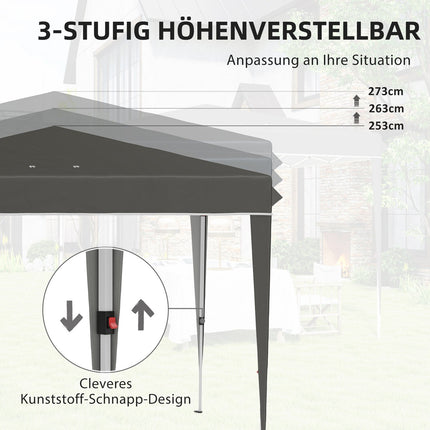 Voděodolný nůžkový altán 3x3m, tmavě šedá, UV 50+