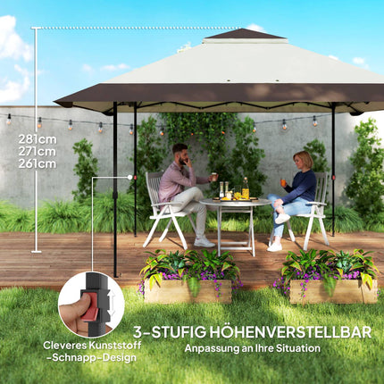 Waterproof 4x4 m pop-up gazebo with mesh walls and UV protection