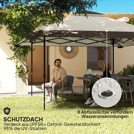Waterproof 4x4 m pop-up gazebo with mesh walls and UV protection