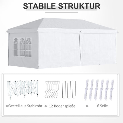 Skládací zahradní pavilon s bočnicemi a UV ochranou