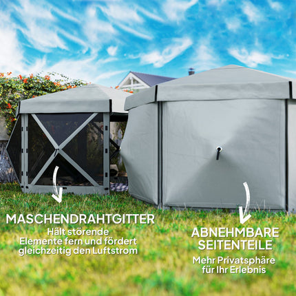Šestihranný pop-up altán, 3.6x3m, vodotěsný stan UV30+