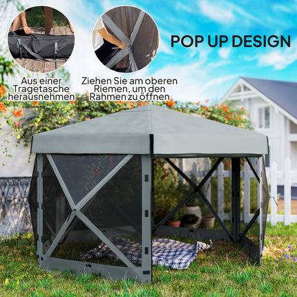 Šestihranný pop-up altán, 3.6x3m, vodotěsný stan UV30+