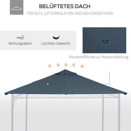 Náhradní polyesterová střecha altánu 3x3M, tmavě šedá