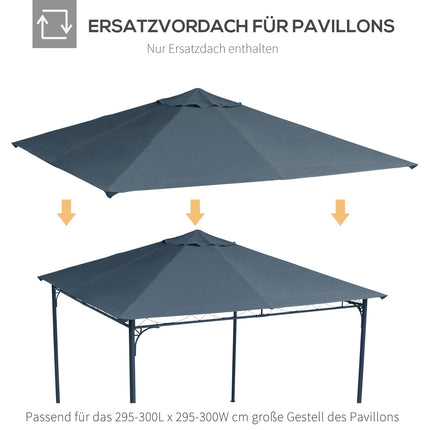 Náhradní polyesterová střecha altánu 3x3M, tmavě šedá