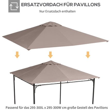 Střešní potah altánu, ochrana proti slunci, béžový polyester, 3x3 M