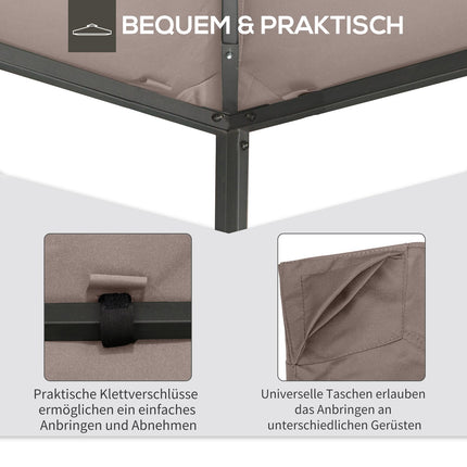 Střešní potah altánu, ochrana proti slunci, béžový polyester, 3x3 M