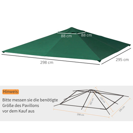 Náhradní polyesterová střecha k pavilonu, 2.98 x 2.95 M, zelená