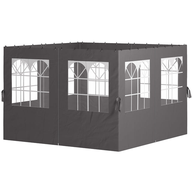 Boční stěny k altánu, 4 panely se zipy, 3x3m, tmavě šedá