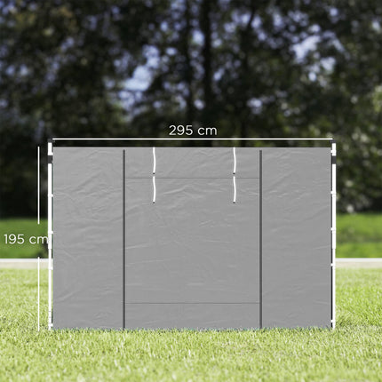 Gazebo Side Panels Set for 3x3m or 3x6m, Light Grey