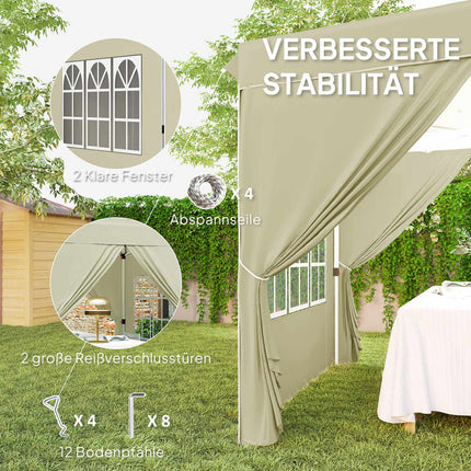 Pop-up altán 2.5x2.5m UV 50+ voděodolný krémový