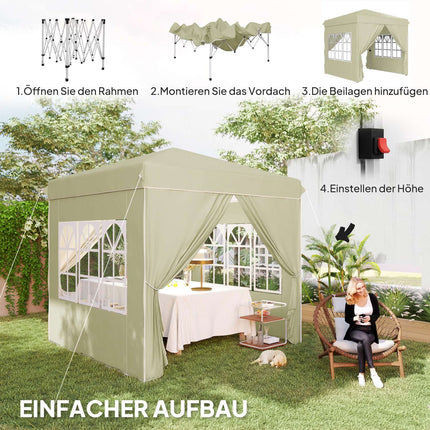 Pop-up altán 2.5x2.5m UV 50+ voděodolný krémový