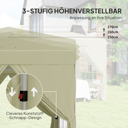 Pop-up altán 2.5x2.5m UV 50+ voděodolný krémový