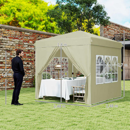 Pop-up altán 2.5x2.5m UV 50+ voděodolný krémový