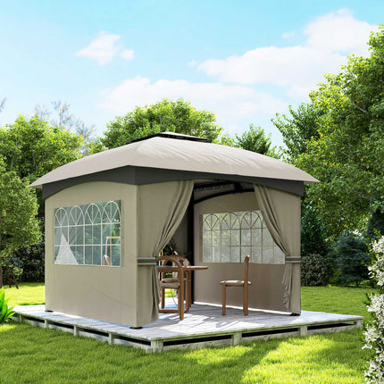 Voděodolný zahradní altán, 3.4m, UV ochrana, světle šedá
