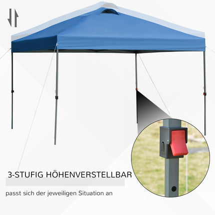 Pop-up skládací altán 3x3m, voděodolný, mrazuvzdorný, modrý