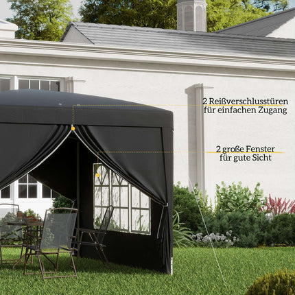 Pop-up altán 3x3m, voděodolný, UV 50+, černý