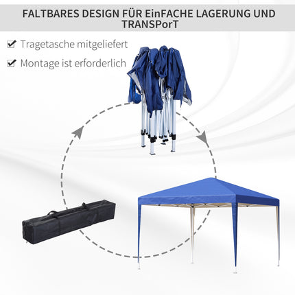 Pop-up altán modrý, 3x3m, voděodolný a s UV ochranou