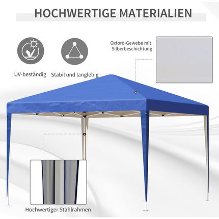 Pop-up altán modrý, 3x3m, voděodolný a s UV ochranou