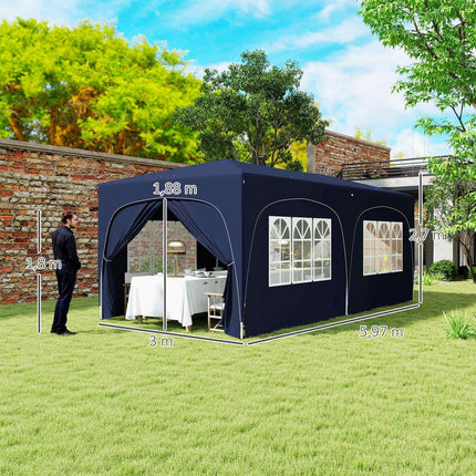 Pop-up altán, 3x6m, UV 50+, voděodolný, tmavě modrý